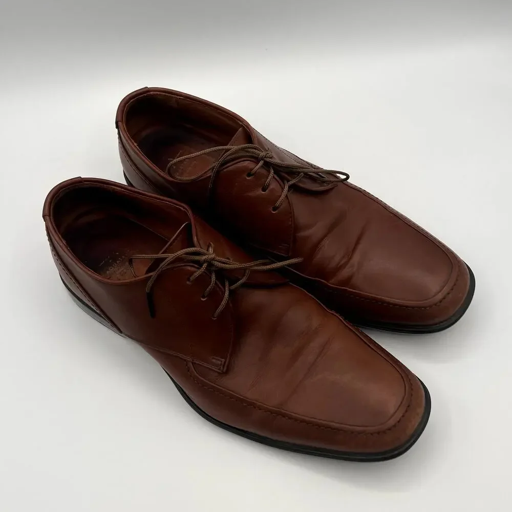 AQUATALIA Made in Italy Mens Derby Cognac Brown Shoes